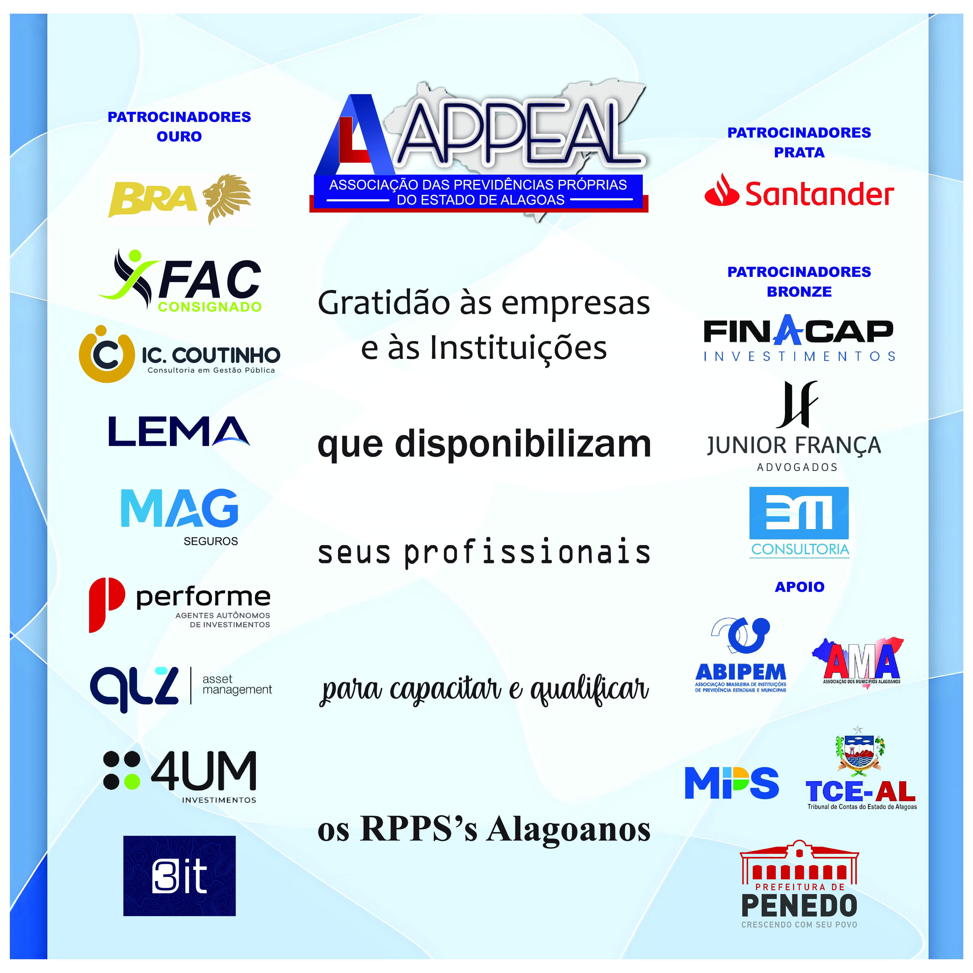 Gratidão às empresas e às Instituições